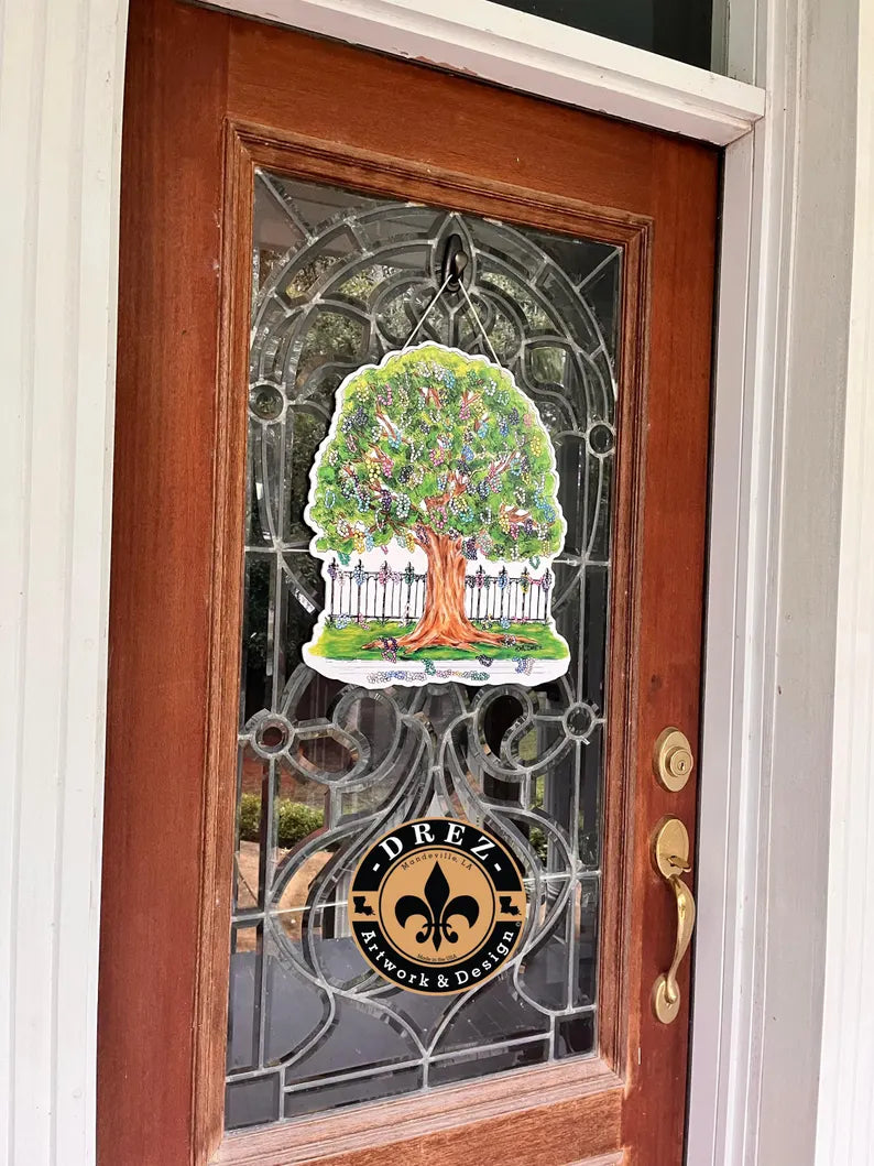 Mardi Gras Bead Tree Door Hanger