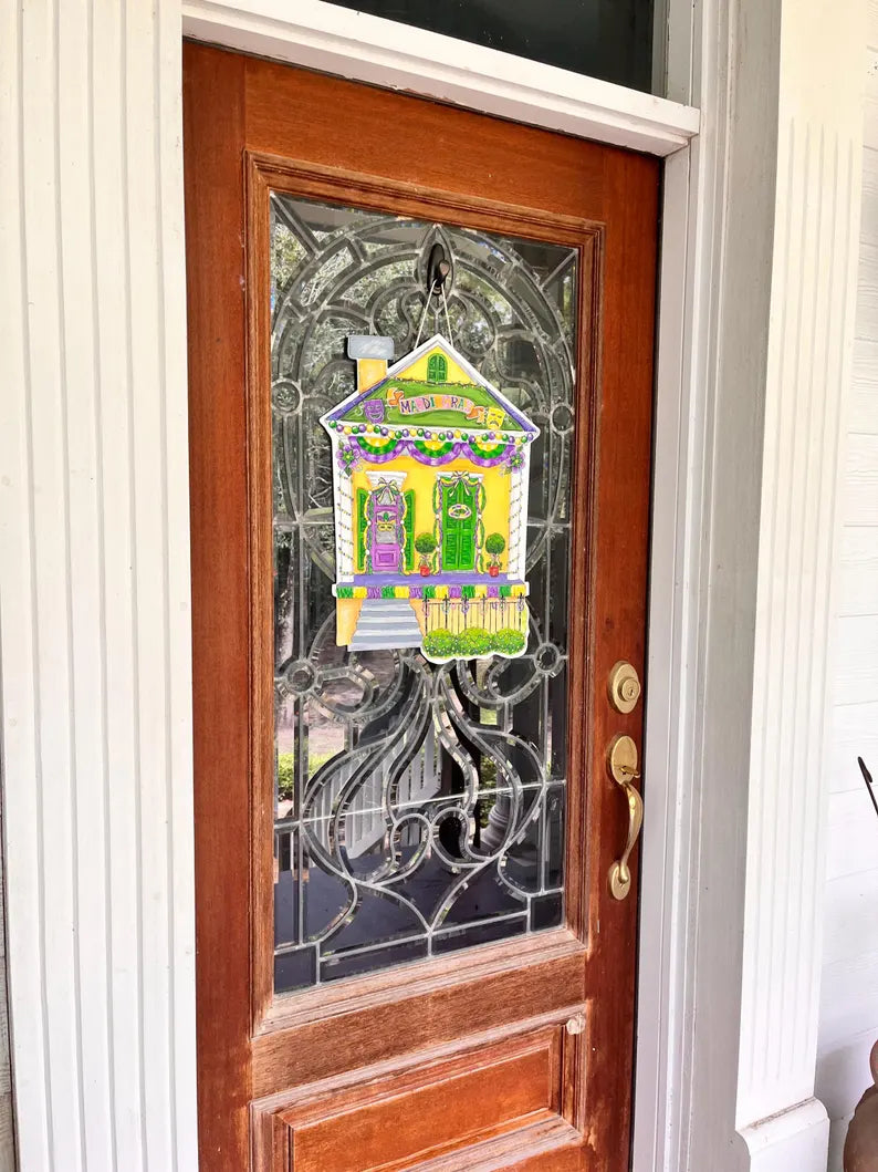 Mardi Gras House Door Hanger