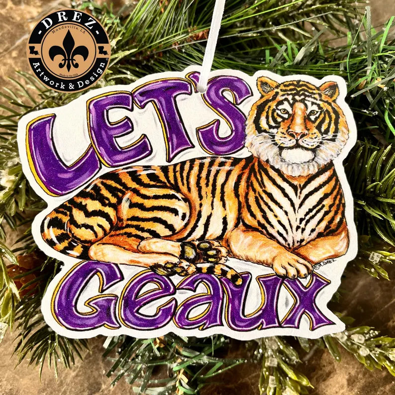 Tiger Body- Let's Geaux Ornament