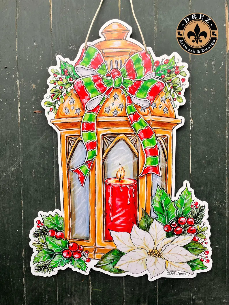 Christmas Candle Door Hanger