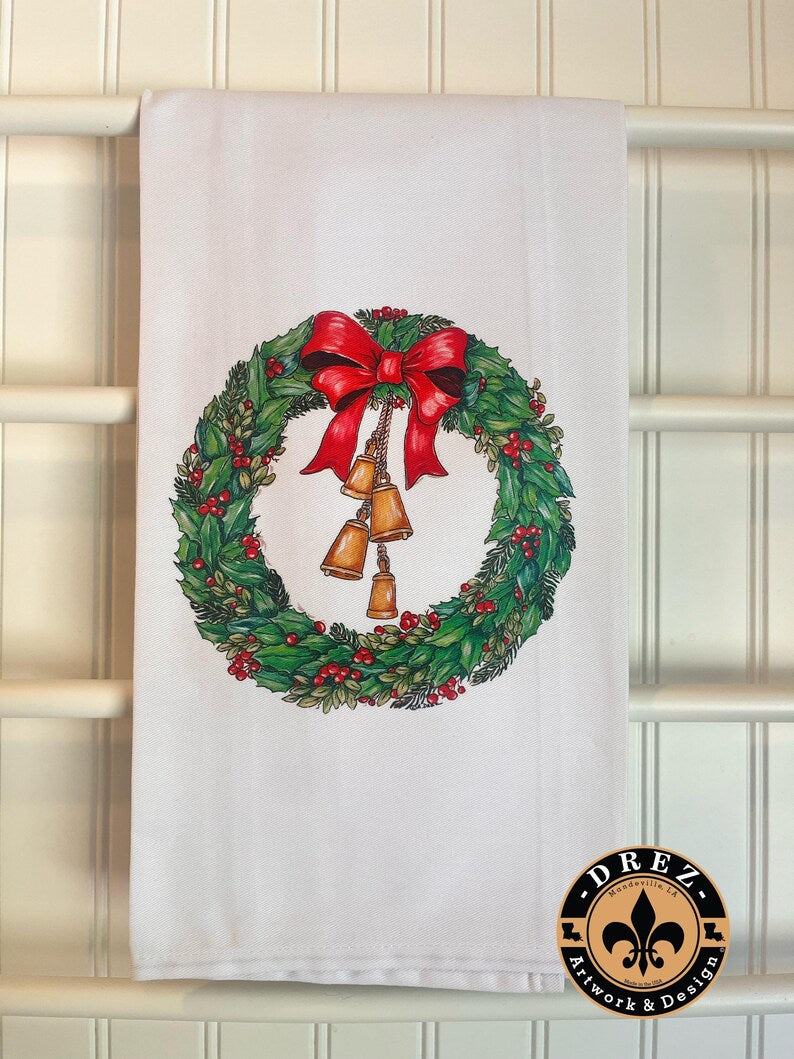 Christmas Wreath Tea Towel