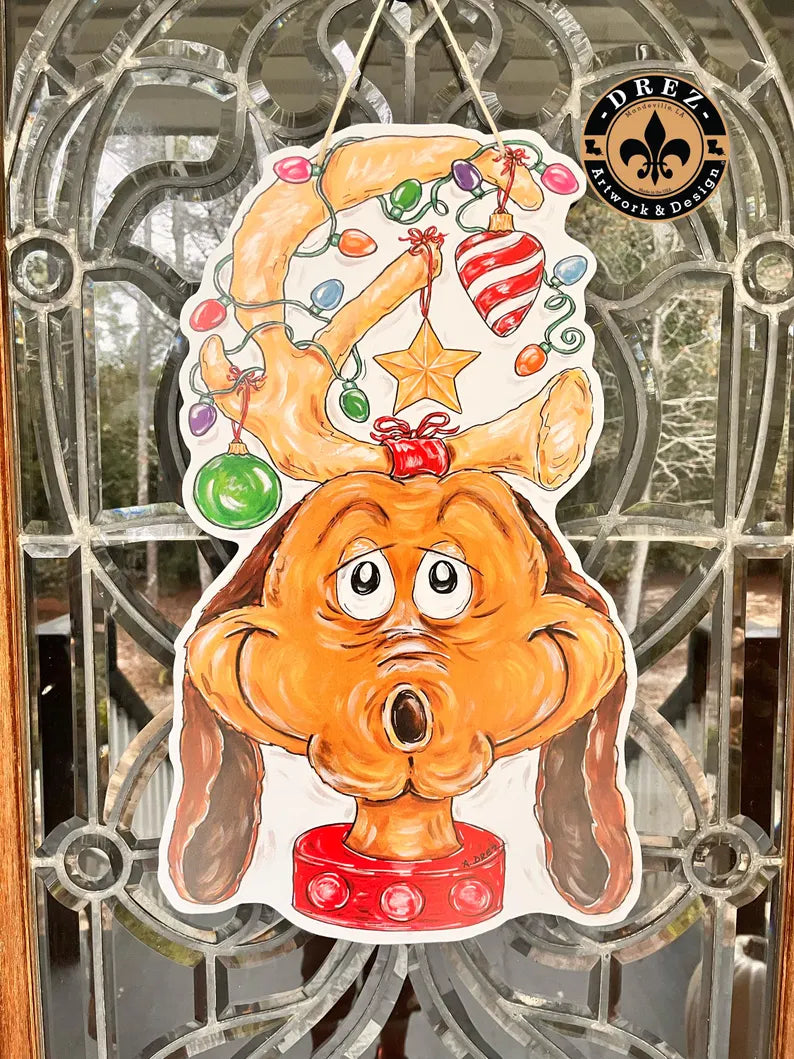 Max The Dog Christmas Door Hanger
