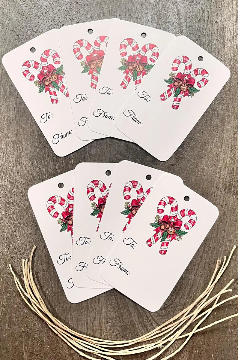 Candy Cane Christmas Gift Tags