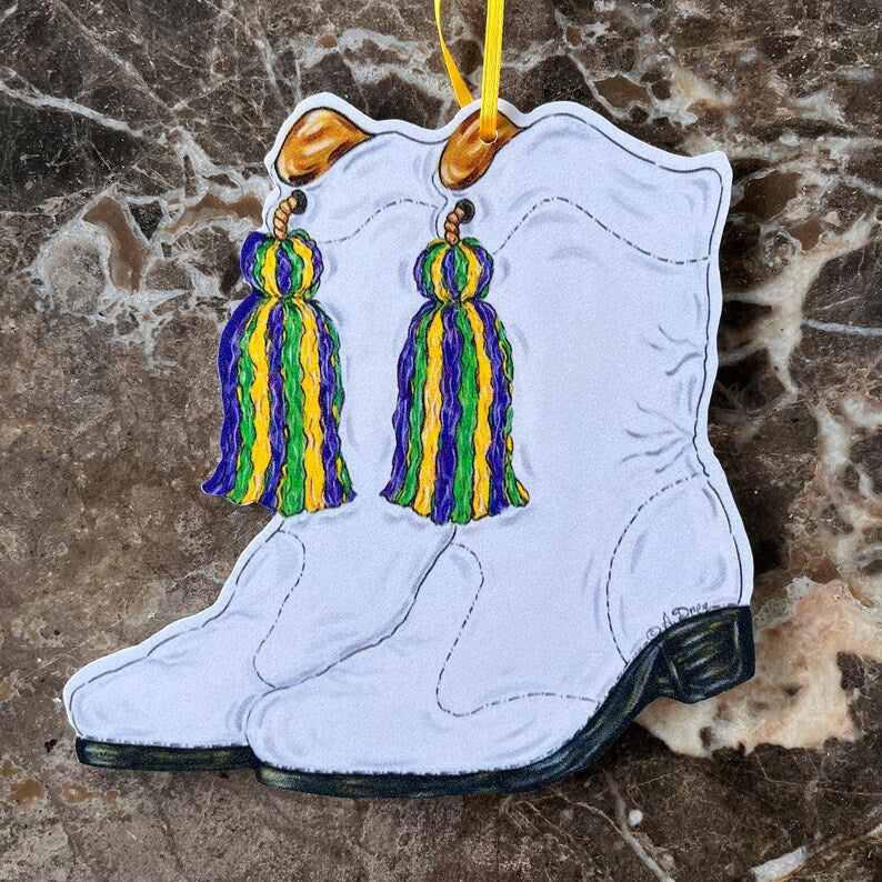 Mardi Gras Marching Boot Ornament