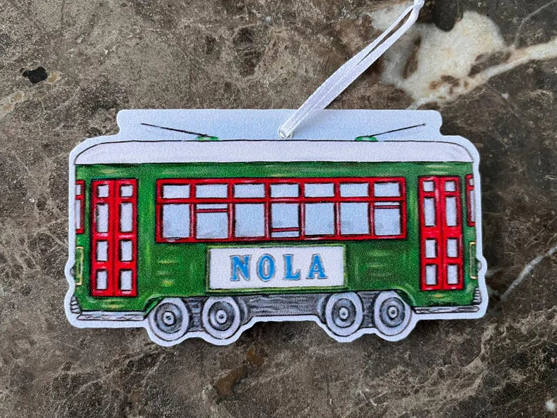 Streetcar Green Horizontal Ornament