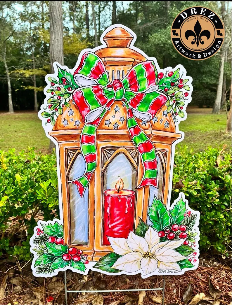Christmas Candle Yard Stake