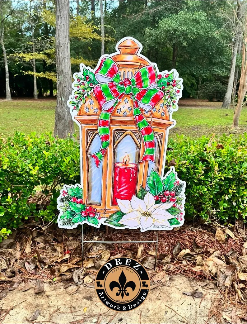 Christmas Candle Yard Stake