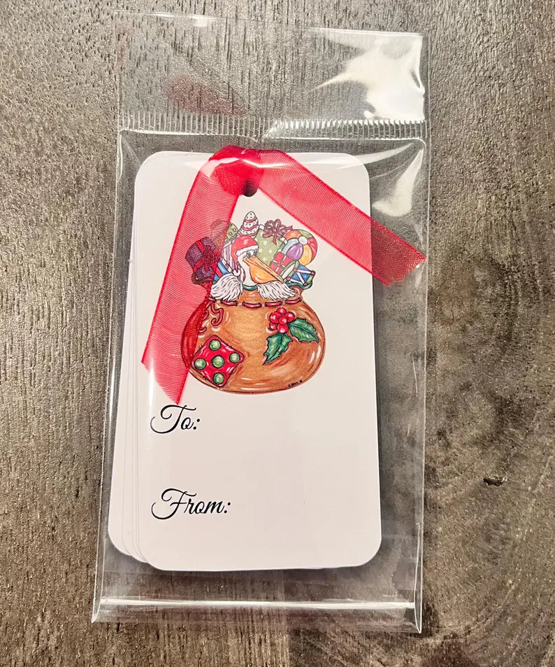 Christmas Santa Sack Gift Tags