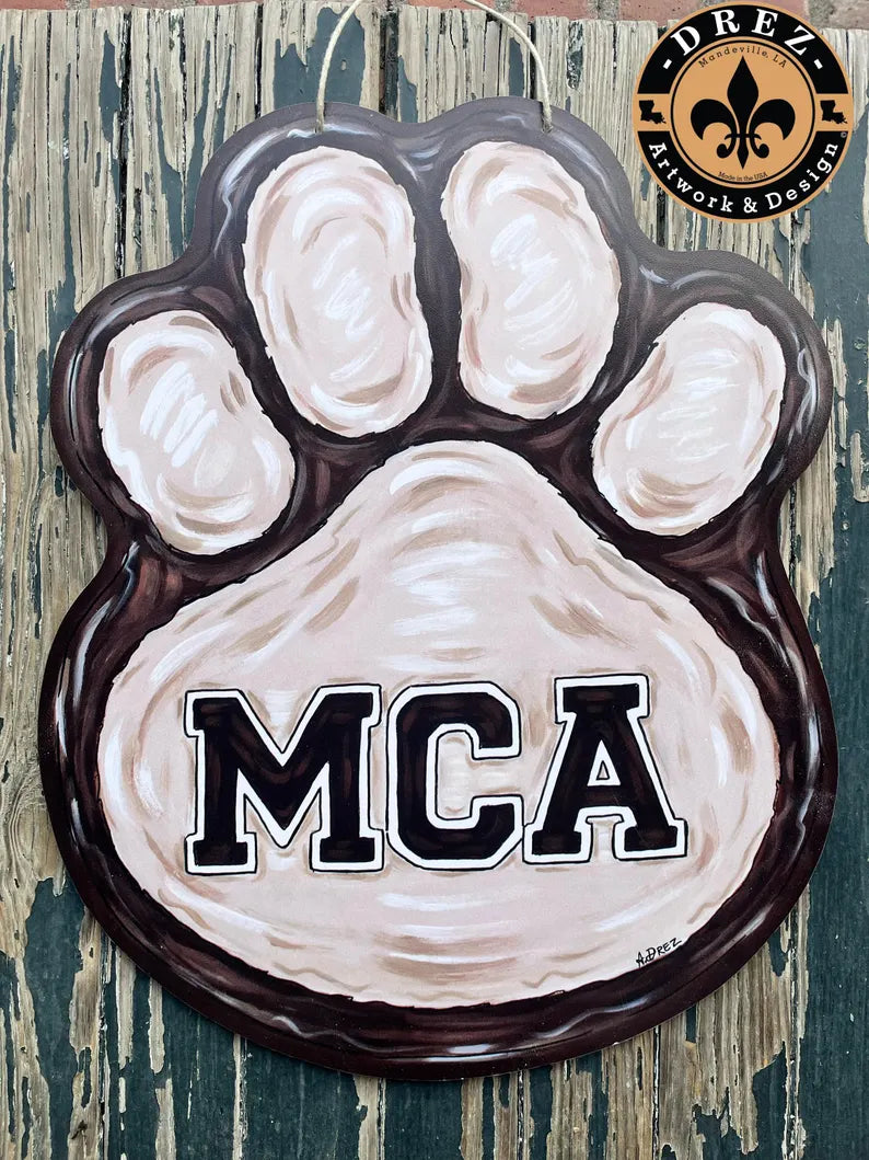 Paw- Mount Carmel Academy Door Hanger