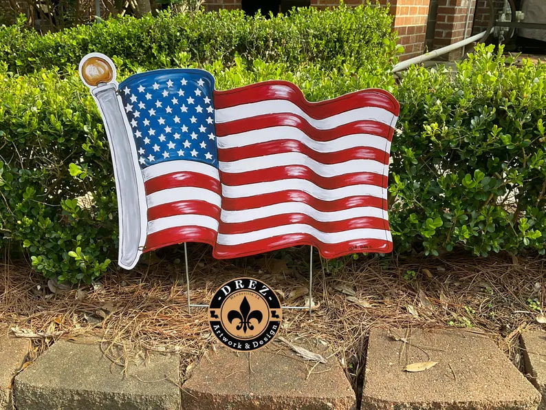 American Flag Yard Stake