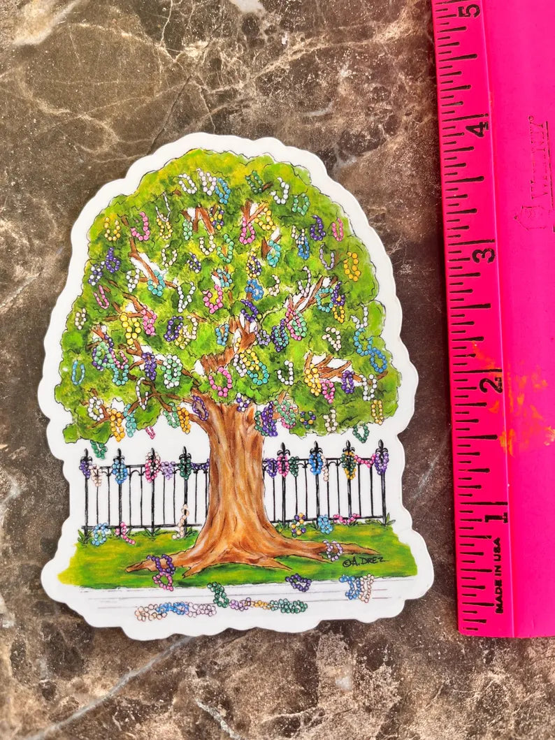 Mardi Gras Bead Tree Sticker
