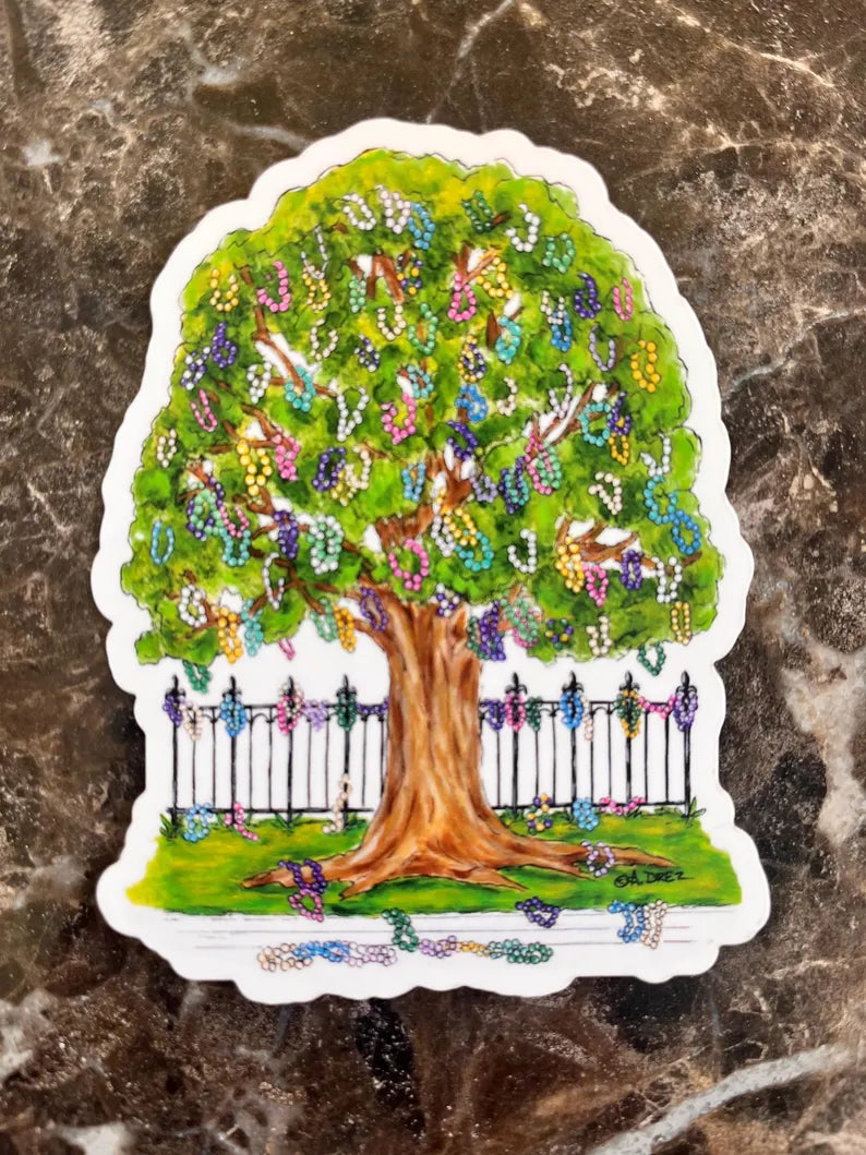 Mardi Gras Bead Tree Sticker