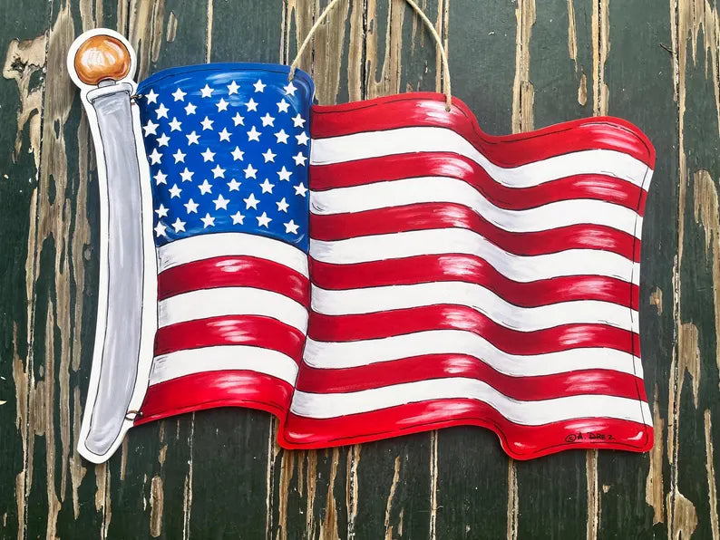 American Flag Door Hanger