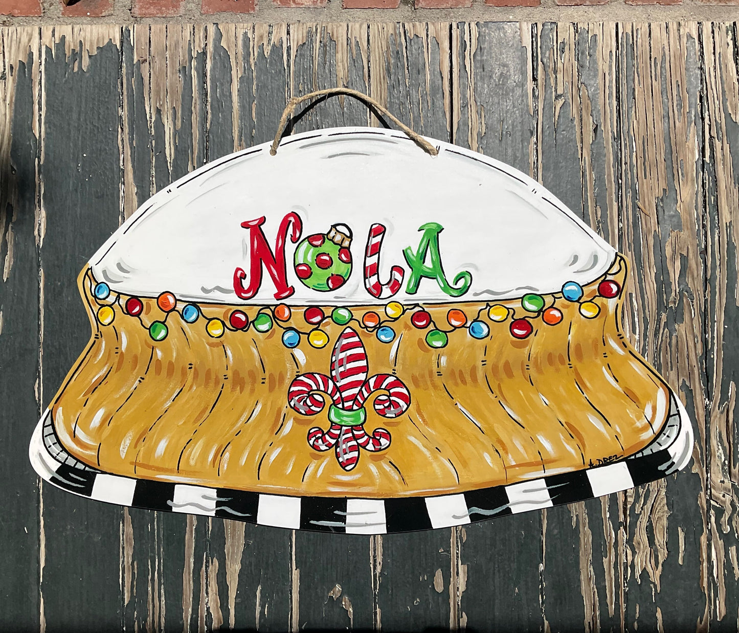 Superdome Nola Christmas Door Hanger