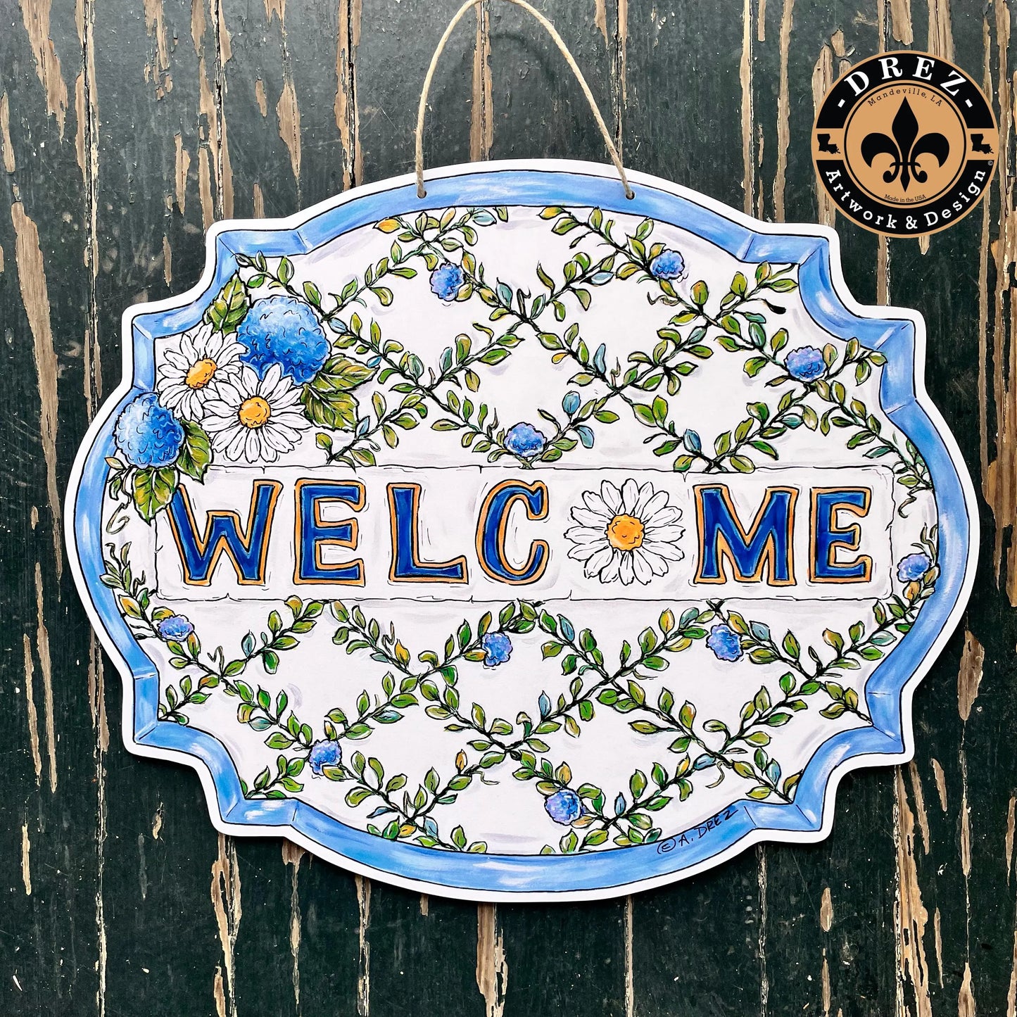 Daisy Welcome Door Hanger