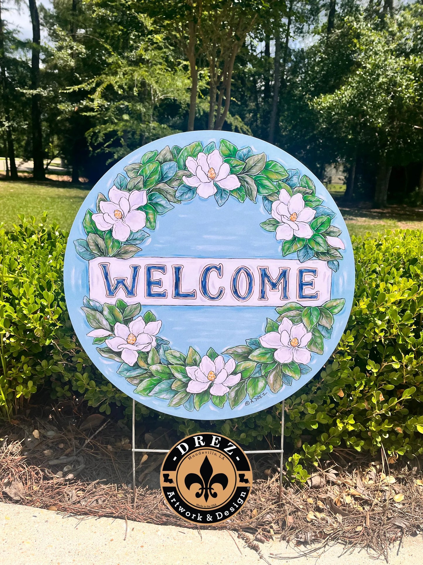 Magnolia Welcome Yard Stake