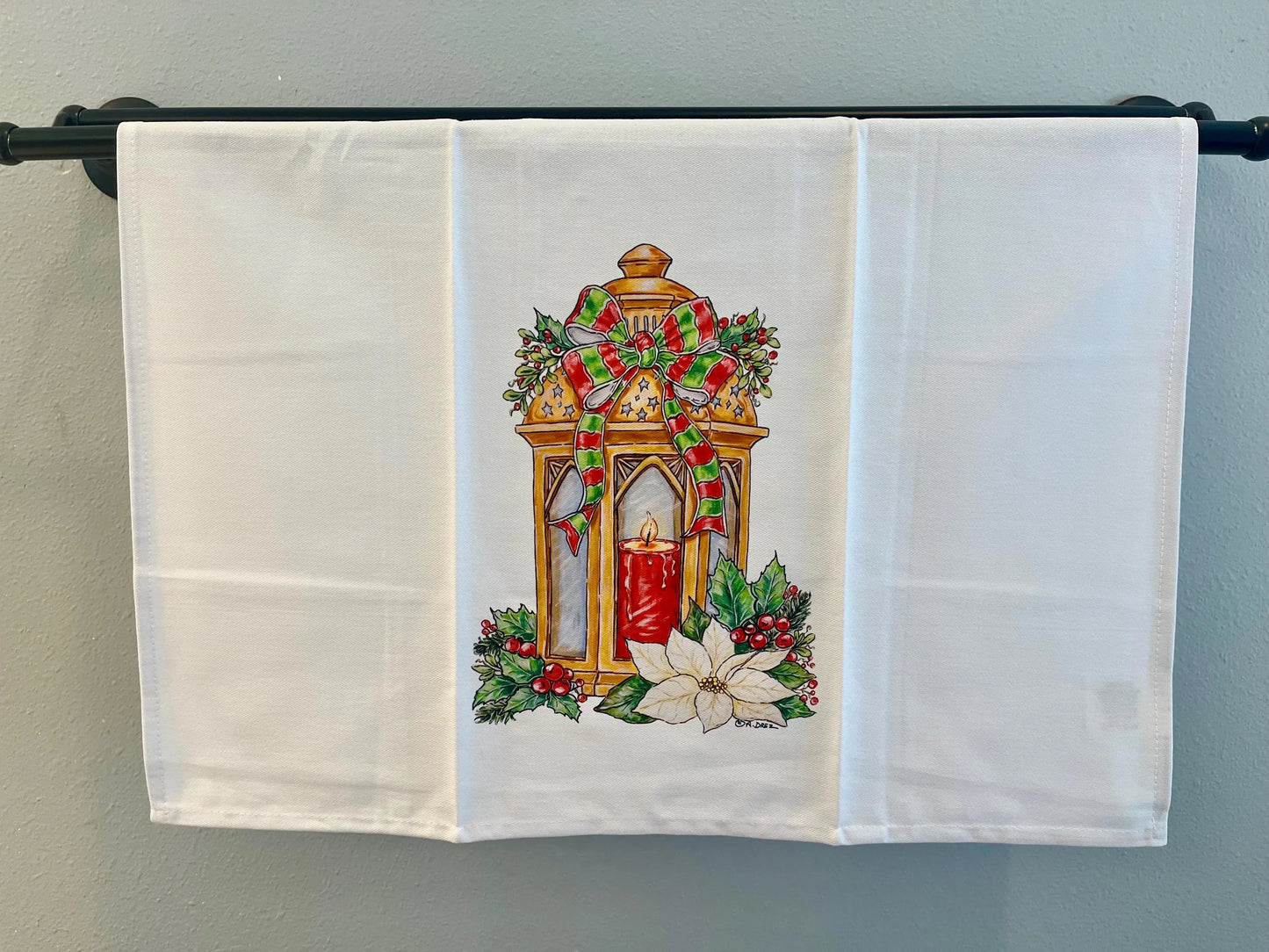 Christmas Candle Tea Towel