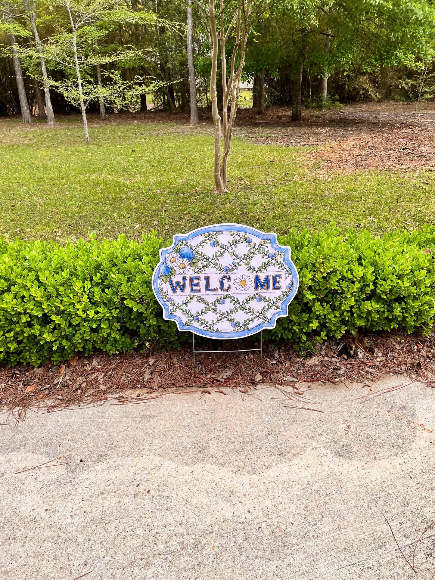 Daisy Welcome Yard Stake