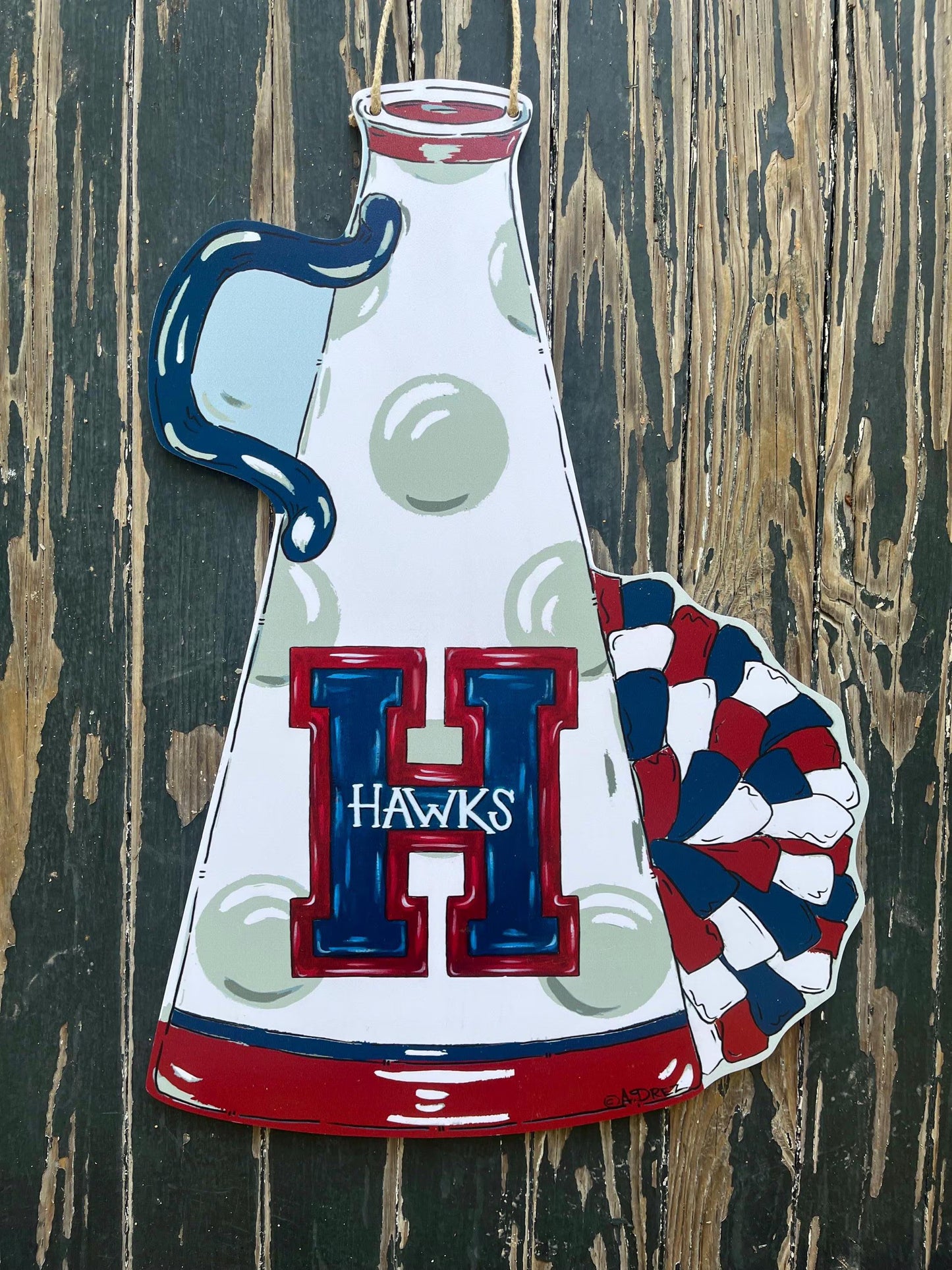Hannan High School Hawks Megaphone Door Hanger
