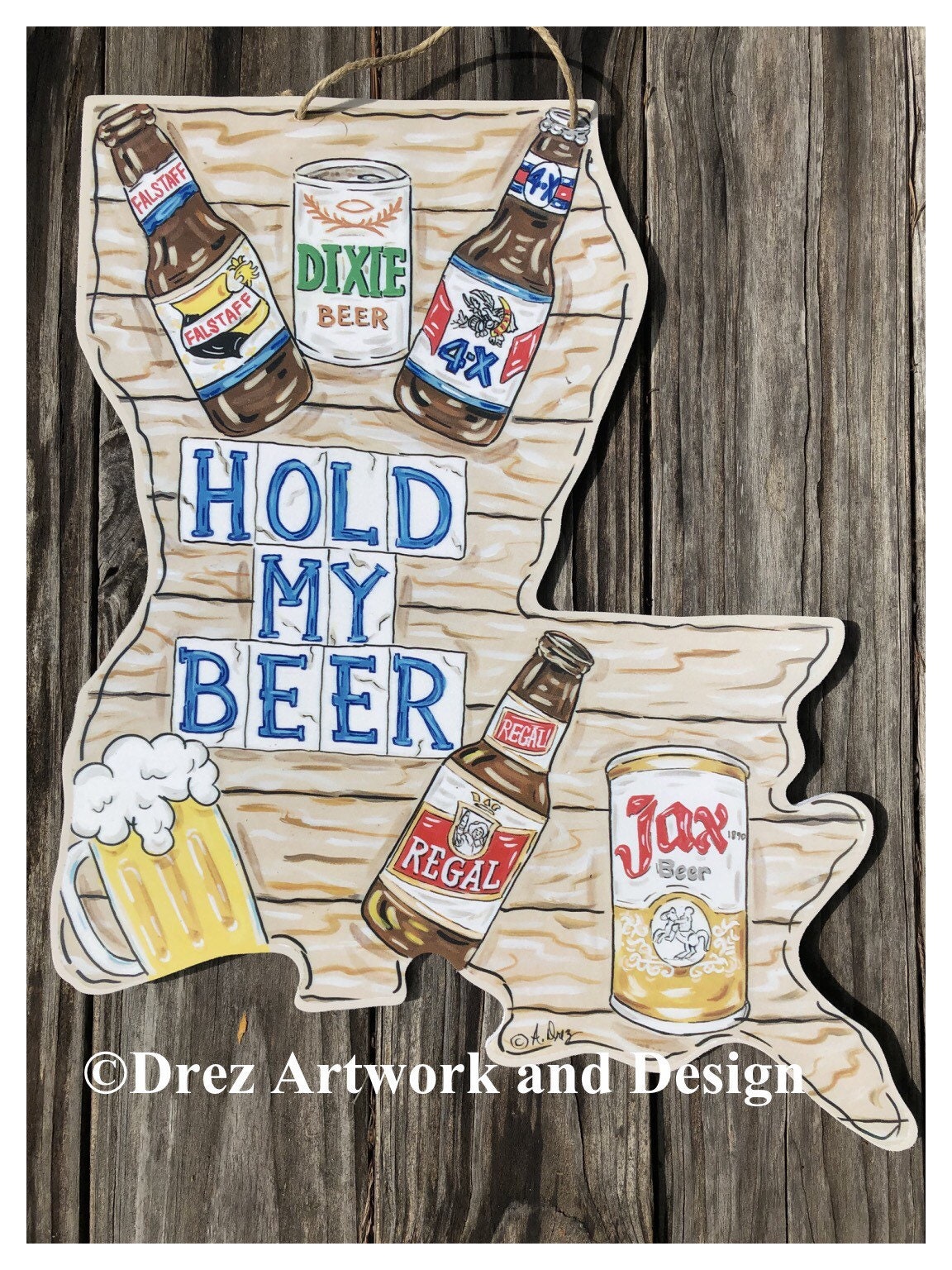 LA Hold My Beer Door Hanger