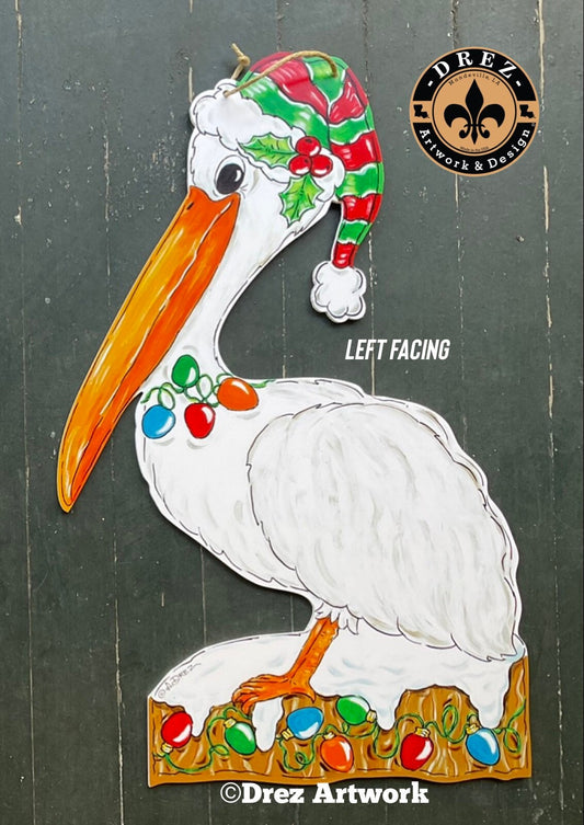 Pelican Christmas Door Hanger