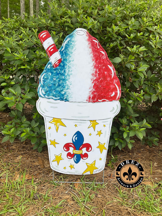 Snowball Patriotic Yard Stake