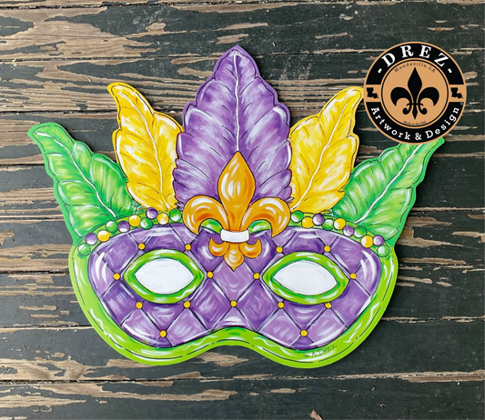 Mardi Gras Mask Door Hanger