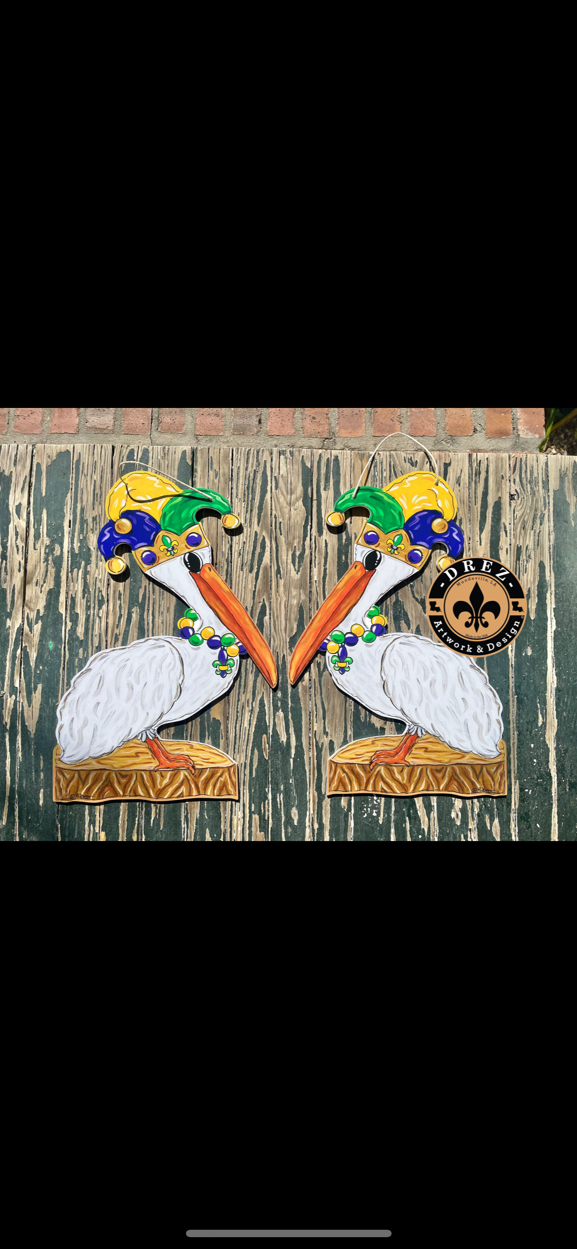 Mardi Gras Pelican Door Hanger
