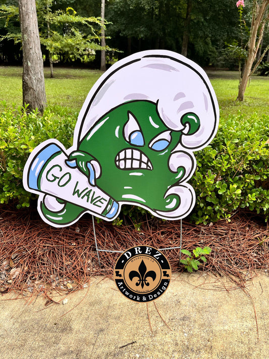 Green Wave Yard Stake