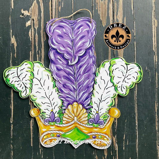 Mardi Gras Plume Door Hanger