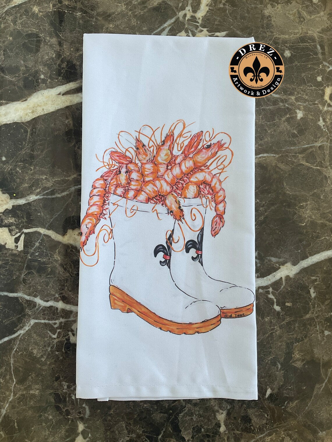 Shrimp Boots Tea Towel
