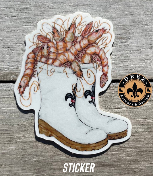 Shrimp Boots Sticker