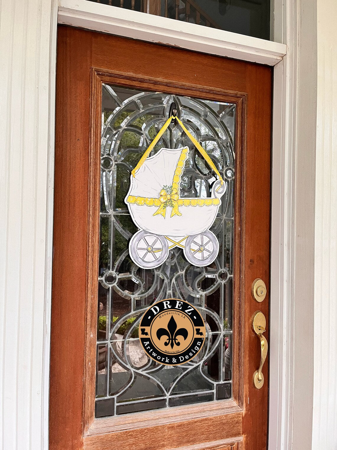 Baby Carriages Yellow/Blue/Pink Door Hanger