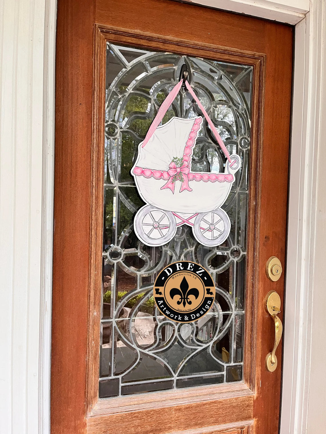 Baby Carriages Yellow/Blue/Pink Door Hanger