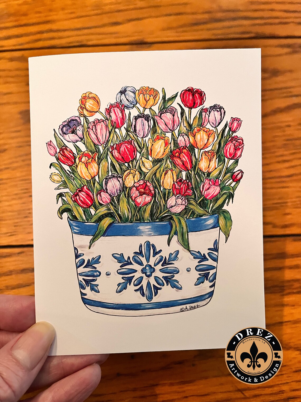Tulip Flower Pot Notecards