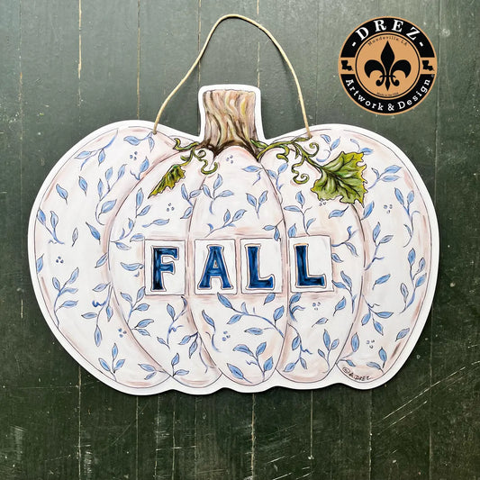 Pumpkin Fall Chinoiseries Door Hanger