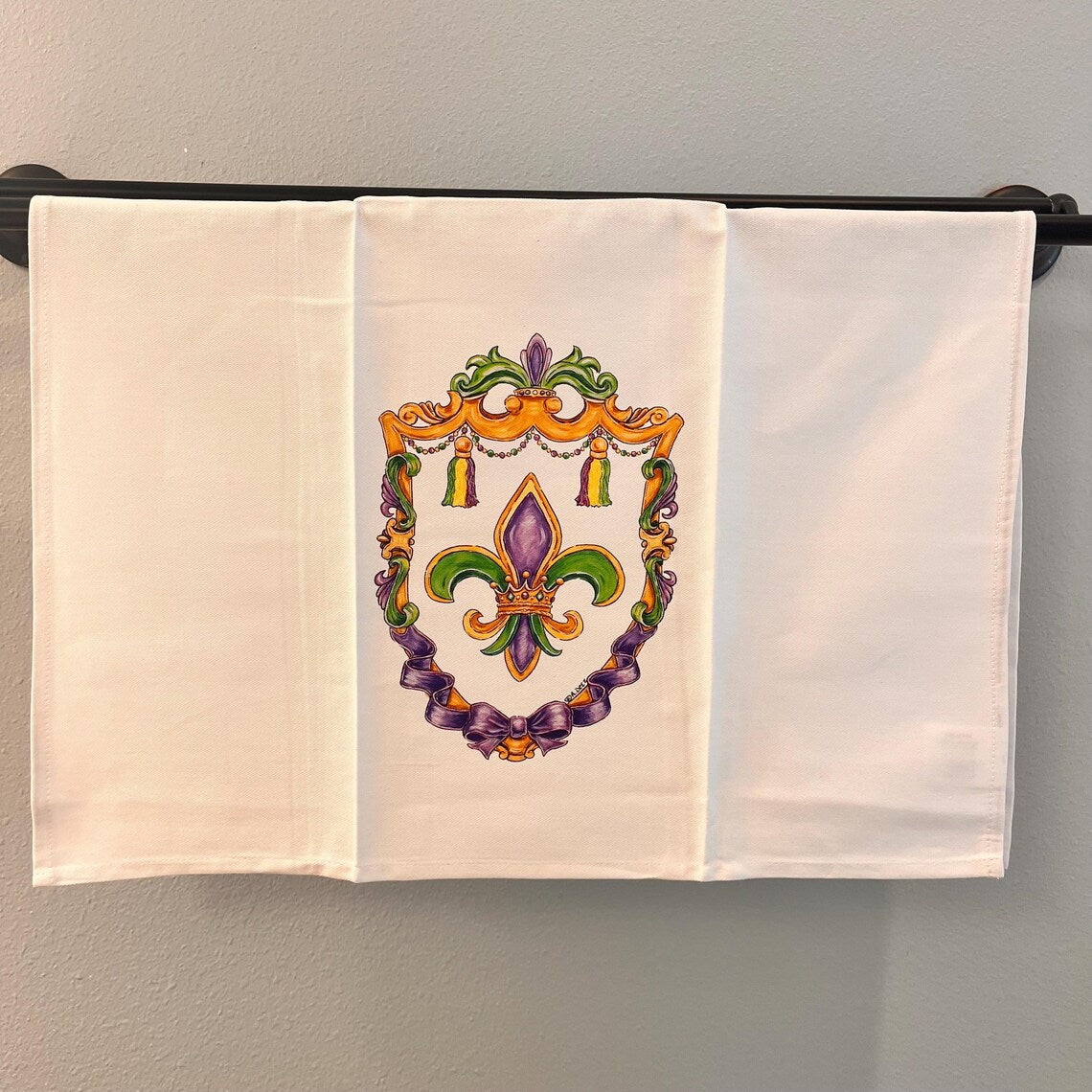 Mardi Gras Crest Tea Towel