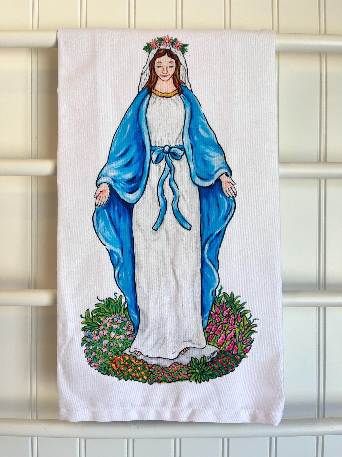 Blessed Mother Mary Tea Towel