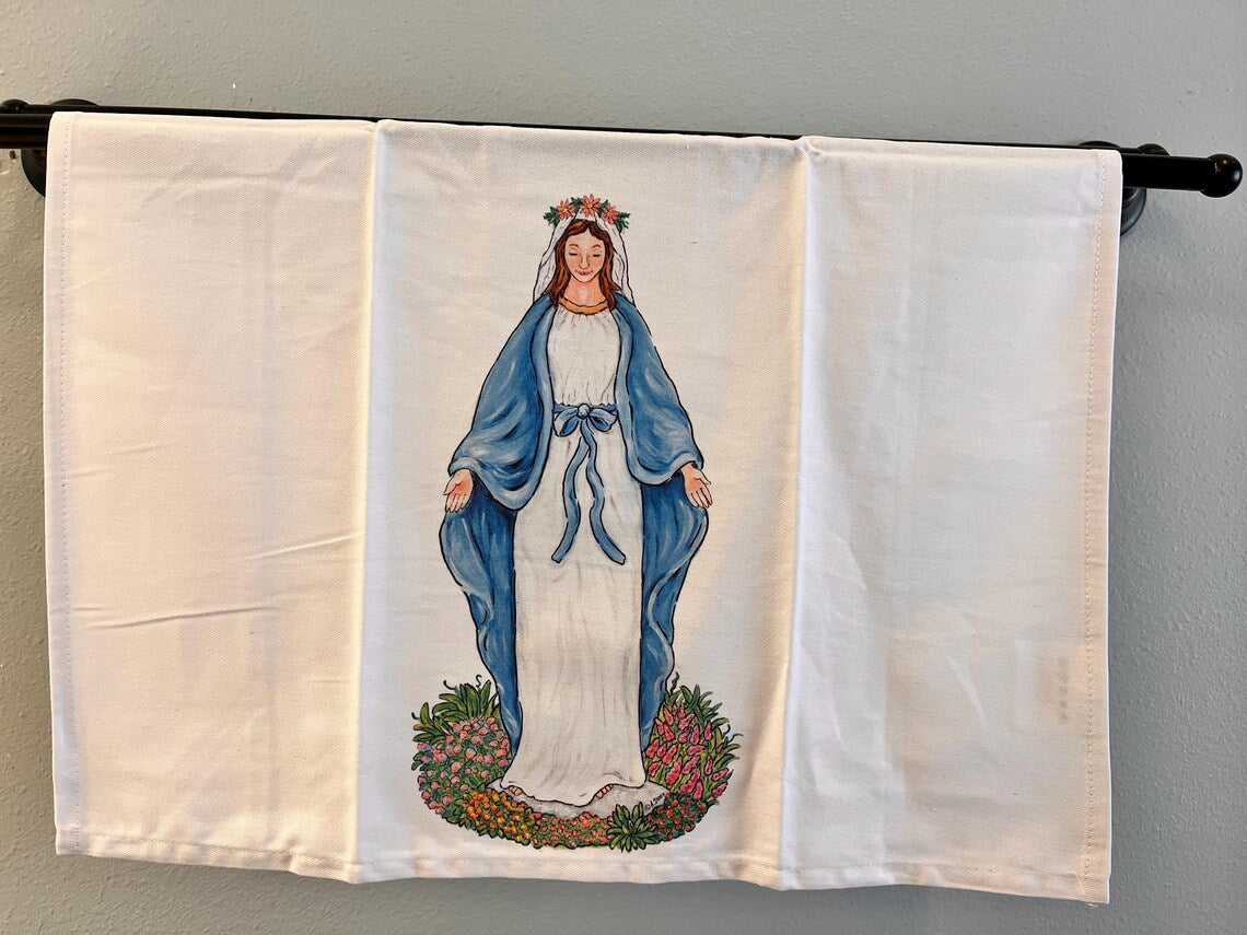 Blessed Mother Mary Tea Towel