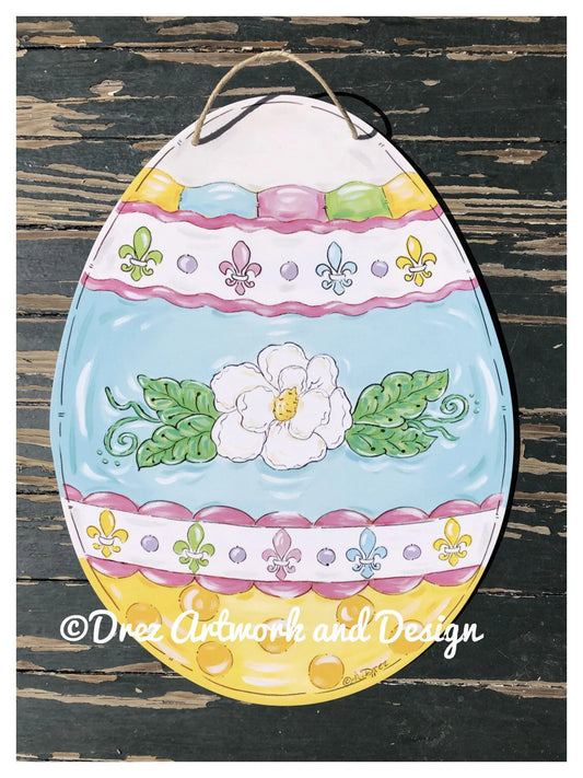 Easter Egg with Magnolia Door Hanger
