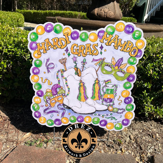 Mardi Gras Mambo Yard Stake