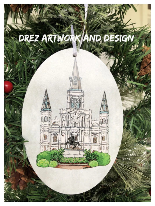 St. Louis Cathedral Oval Ornament