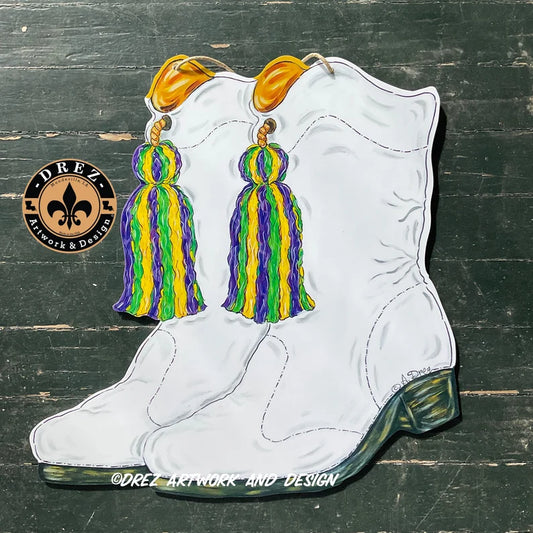Mardi Gras Marching Boot Door Hanger