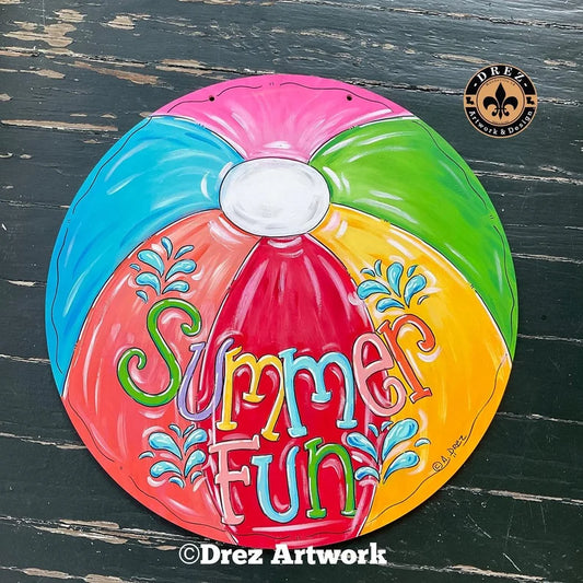 Beach Ball Summer Fun Door Hanger