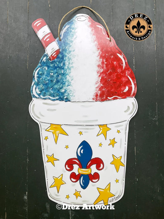 Snowball Patriotic Door Hanger