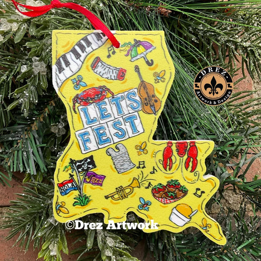 Louisiana Jazz Festival Let's Fest Ornament