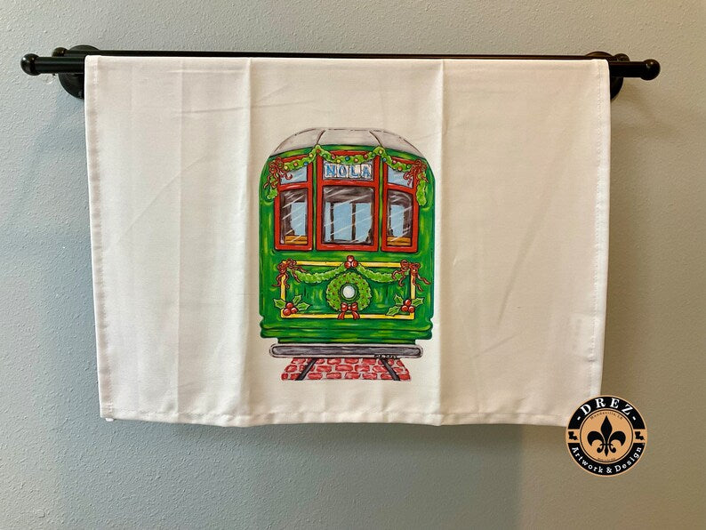 Christmas Streetcar Tea Towel