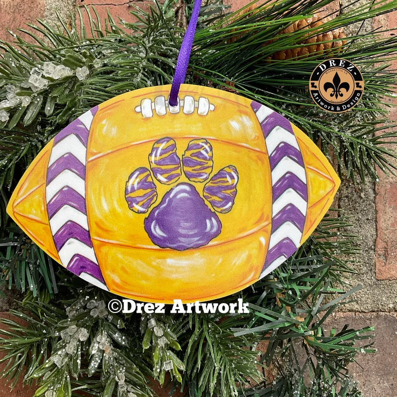 Football- Purple & Gold Ornament