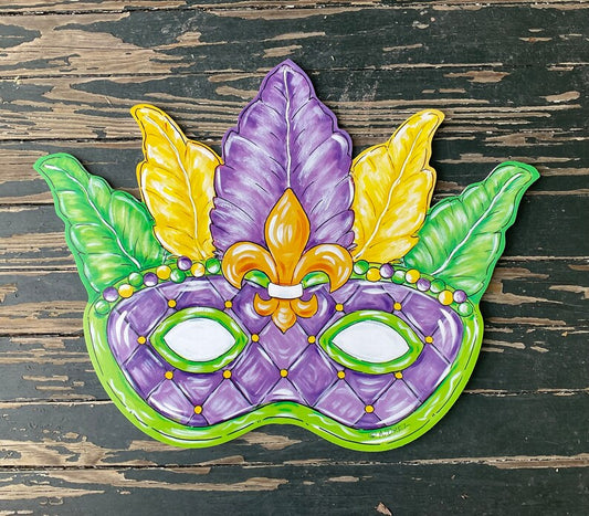 Mardi Gras Mask Door Hanger