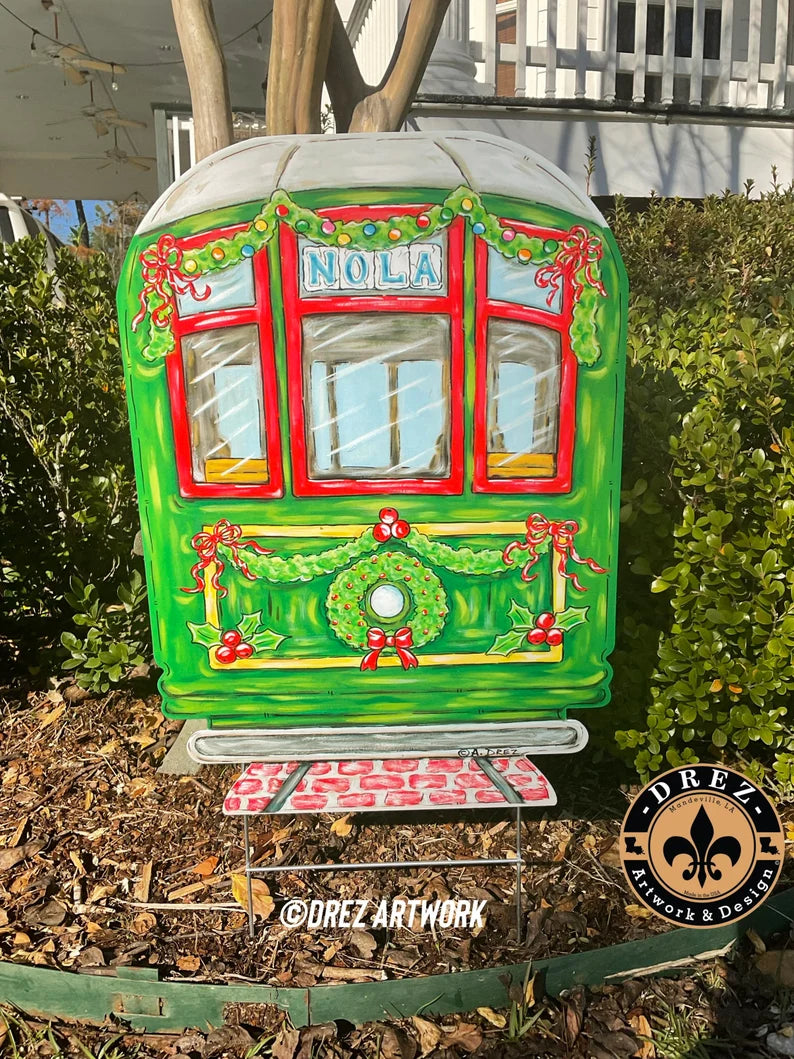 Christmas Streetcar Yard Stake